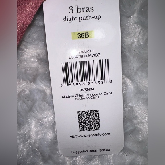 Rene Rofe Womens 3 Set Size 36B Black, Pink, Nude Lace Underwire Bras NWT - Picture 9 of 9